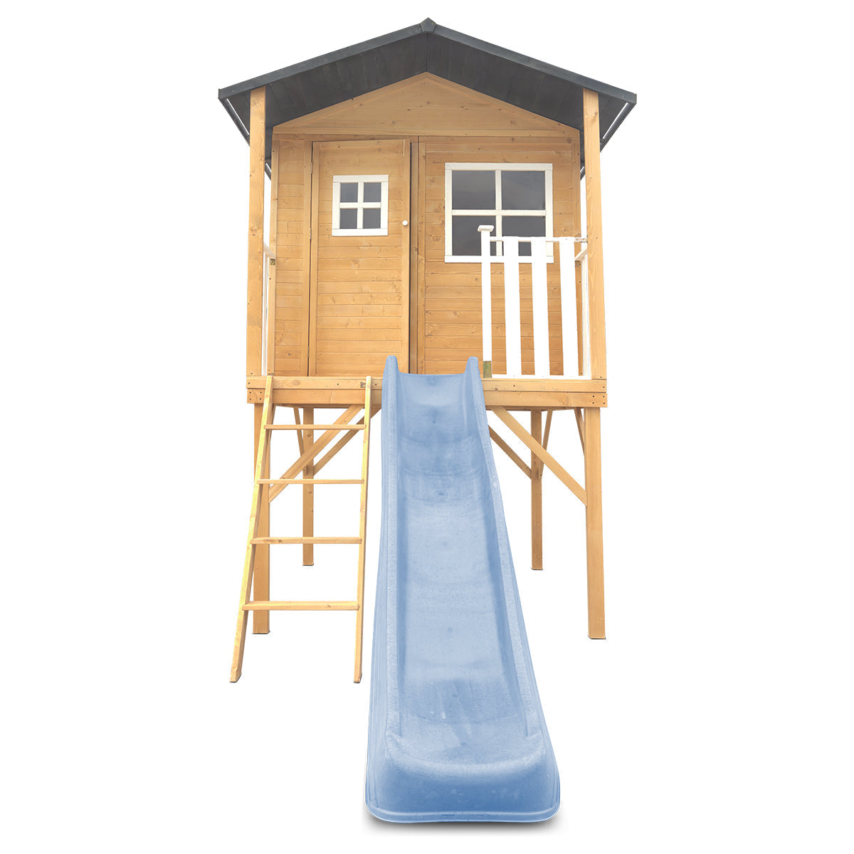 Lifespan Kids Burleigh Cubby House with 2.2m Slide (Pastel Blue)