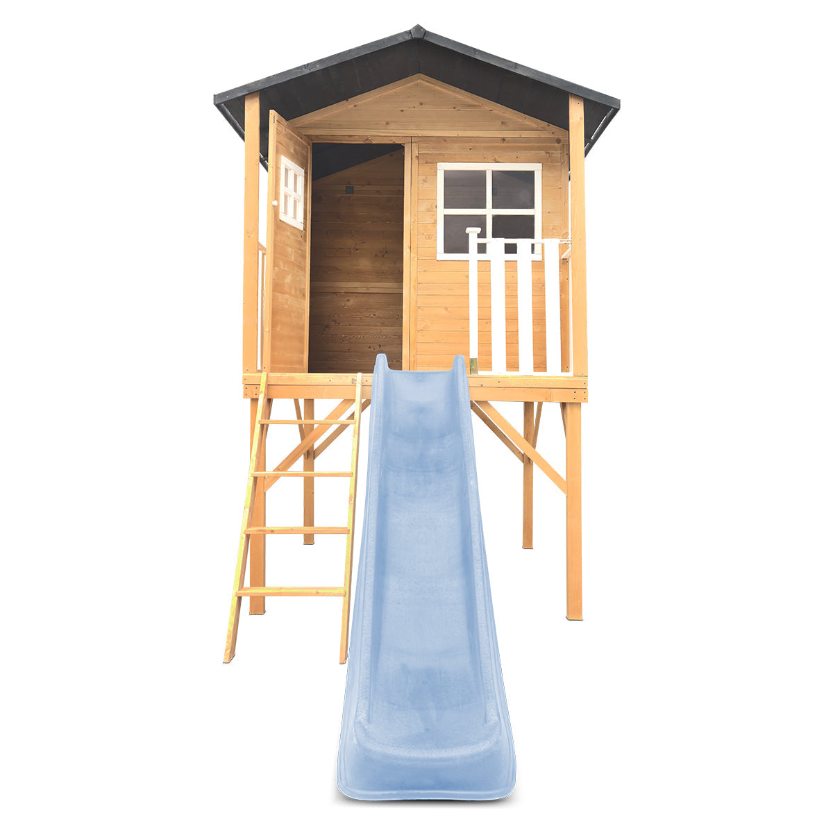 Lifespan Kids Burleigh Cubby House with 2.2m Slide (Pastel Blue)