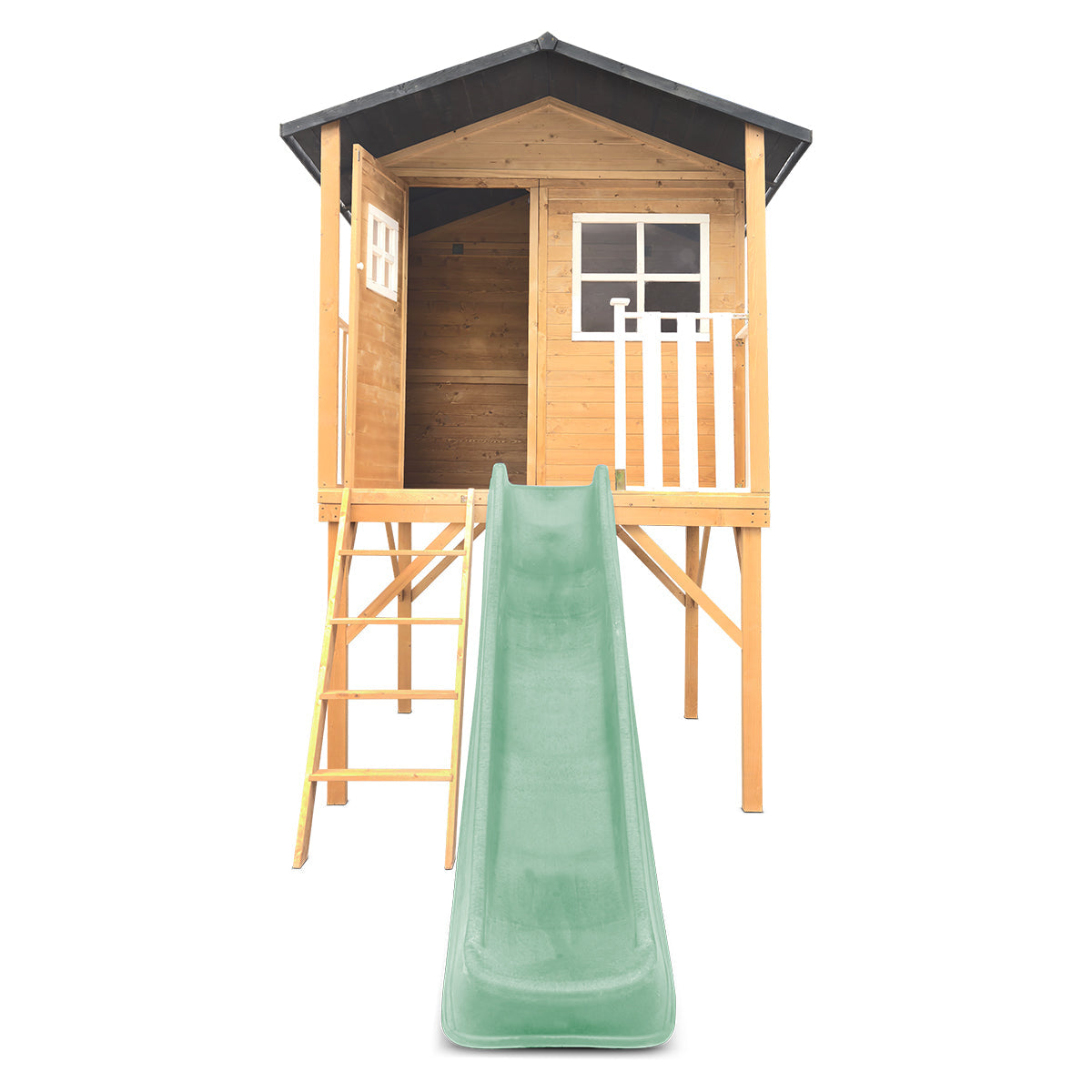 Lifespan Kids Burleigh Cubby House with 2.2m Slide (Pastel Green)