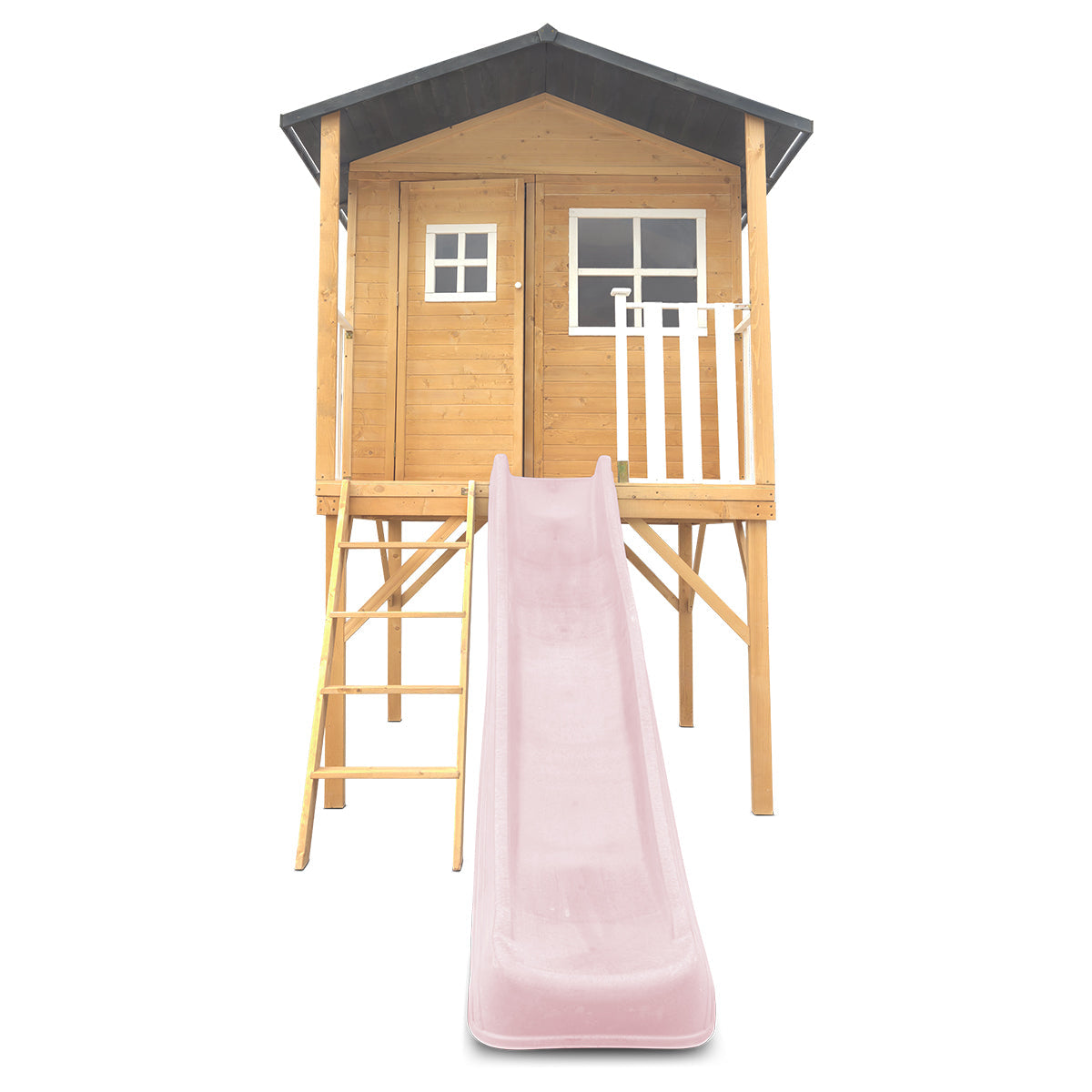 Lifespan Kids Burleigh Cubby House with 2.2m Slide (Pastel Pink)