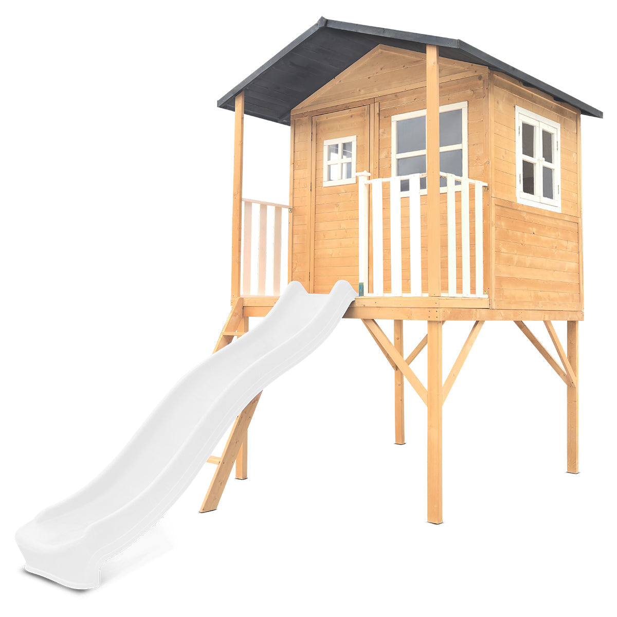 Lifespan Kids Burleigh Cubby House with 2.2m Slide (White)