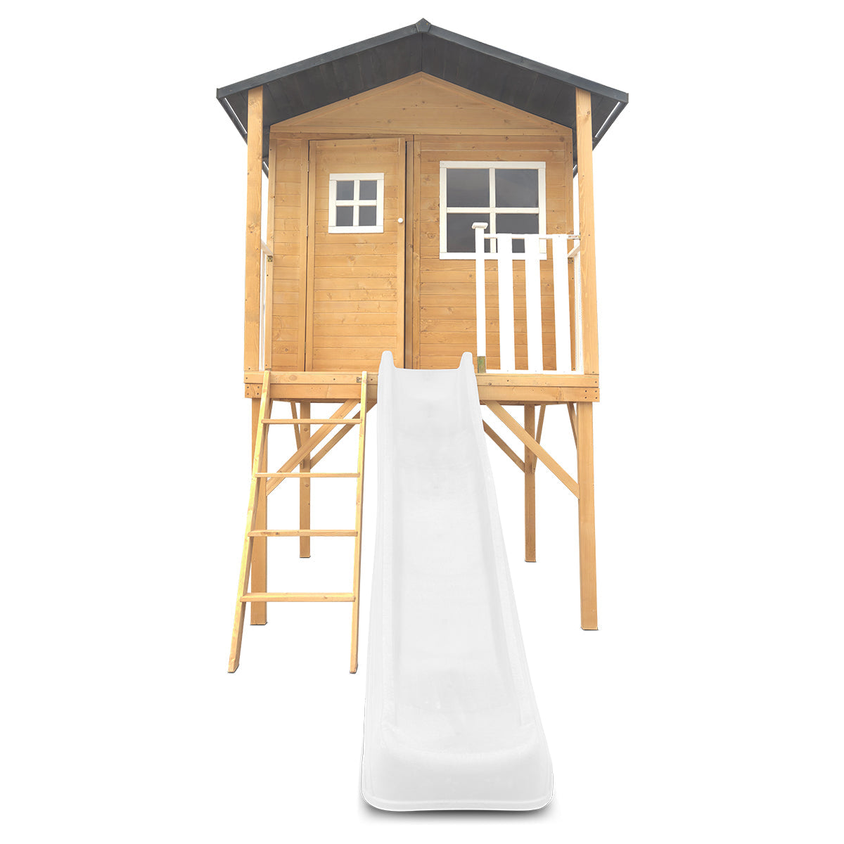 Lifespan Kids Burleigh Cubby House with 2.2m Slide (White)