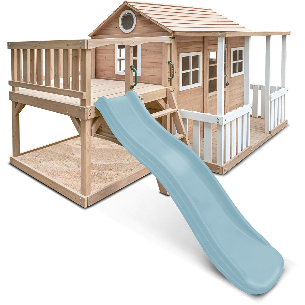 Finley Cubby House with 1.8m Slide (Pastel Blue)