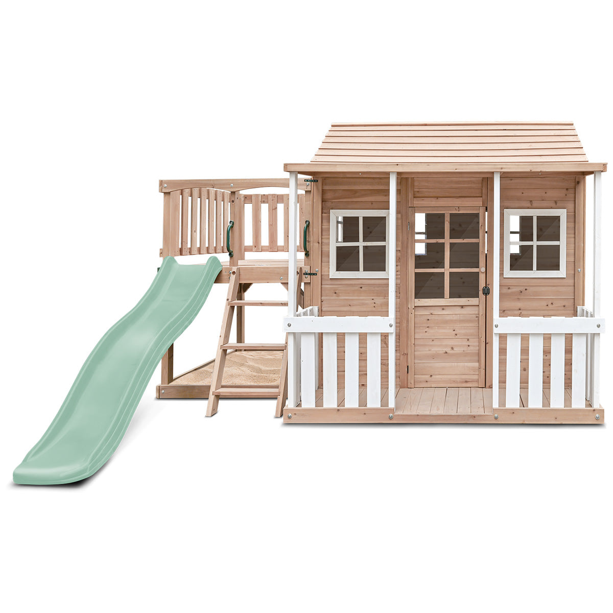 Finley Cubby House with 1.8m Slide (Pastel Green)