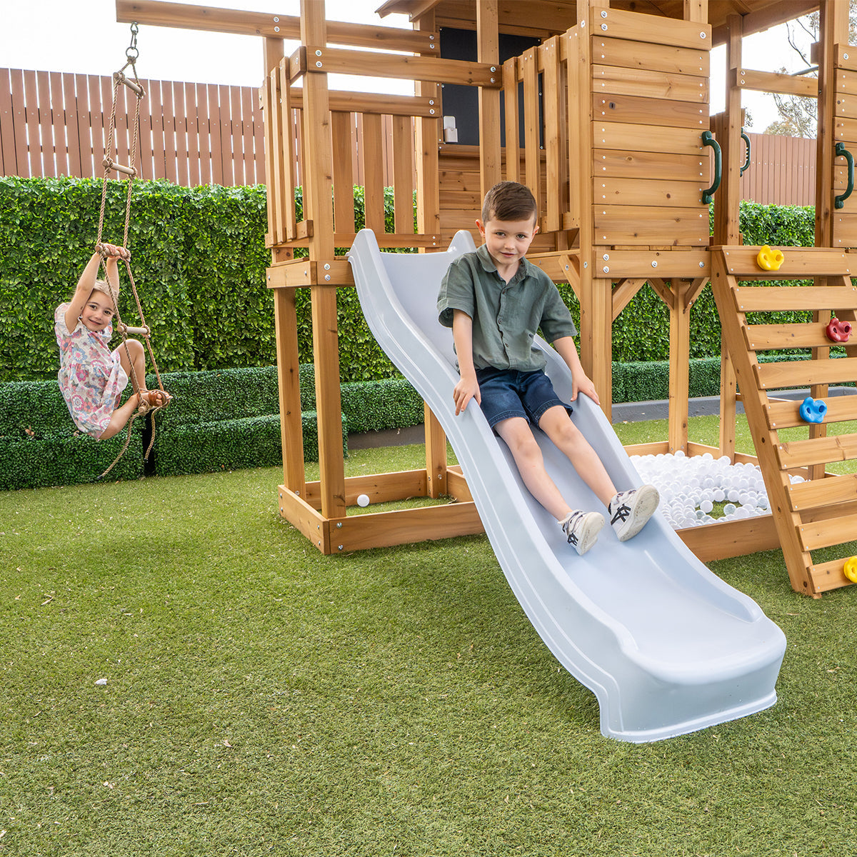 Lifespan Kids Kingston Cubby House with 2.2m Slide (Green)