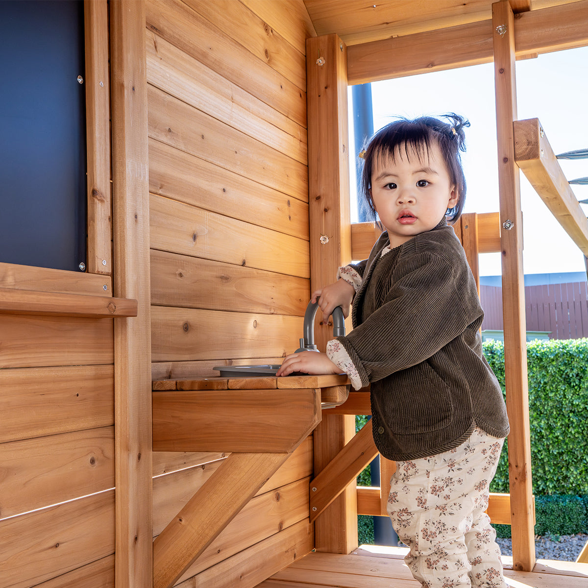 Lifespan Kids Kingston Cubby House with 2.2m Slide (Green)