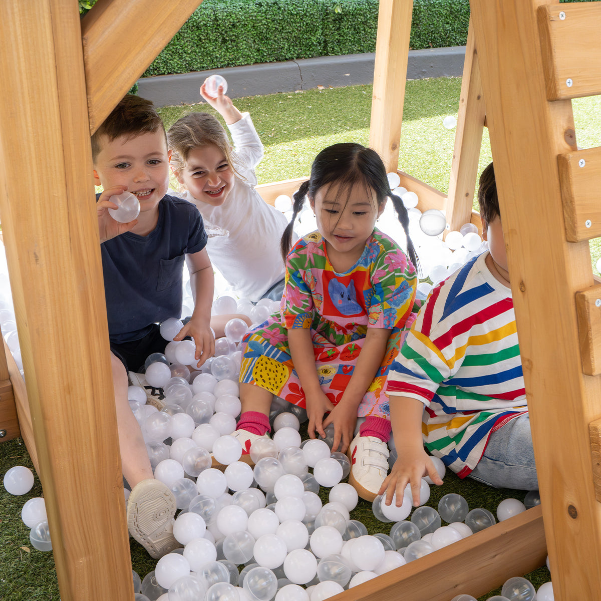 Lifespan Kids Kingston Cubby House with 2.2m Slide (Pastel Pink)