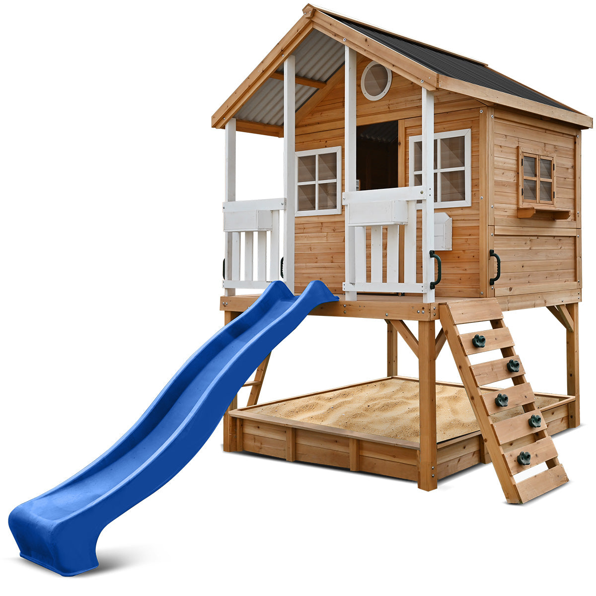 Lifespan Kids Winchester Cubby House (Elevated 1.2m) with 2.2m Slide (Blue)