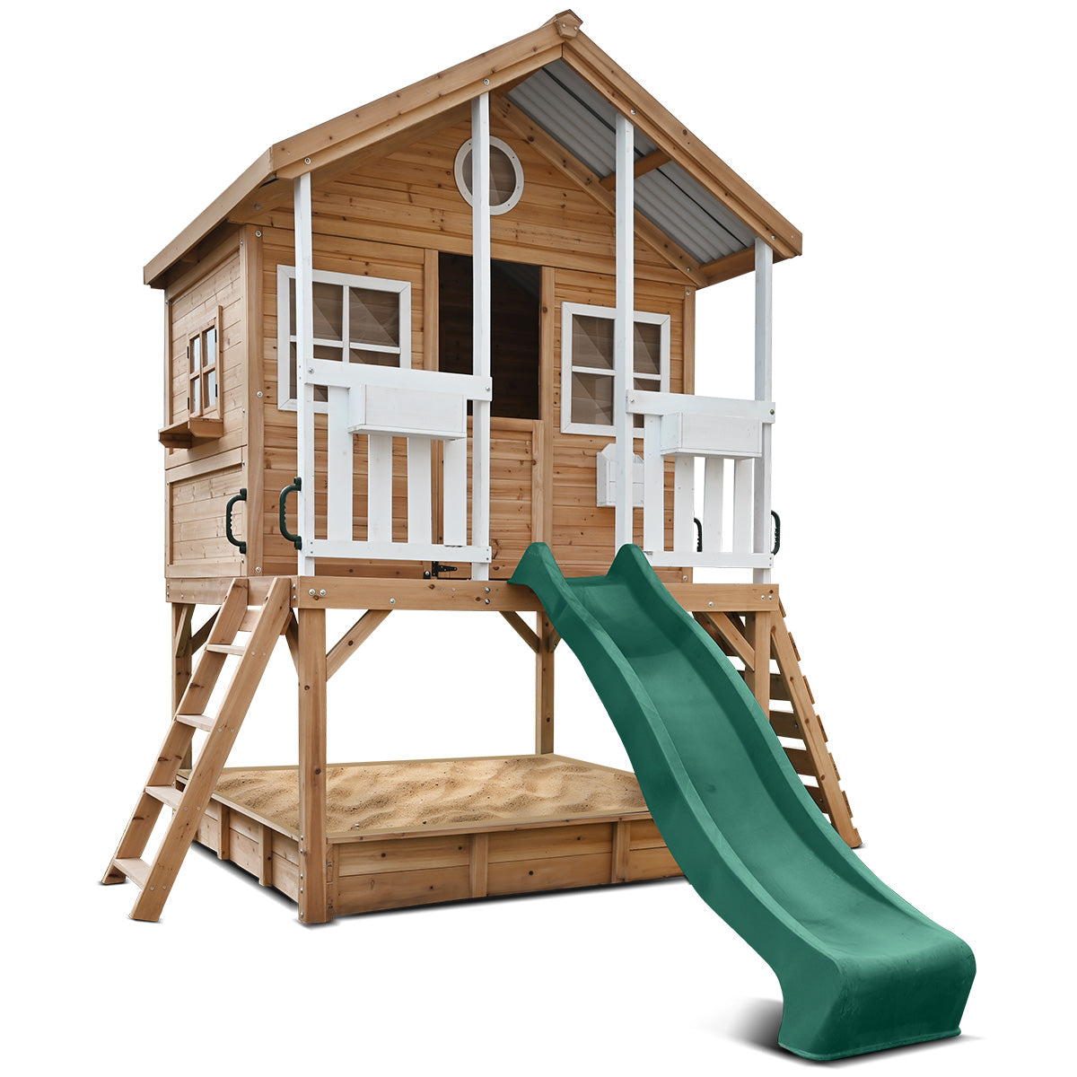 Lifespan Kids Winchester Cubby House (Elevated 1.2m) with 2.2m Slide (Green)