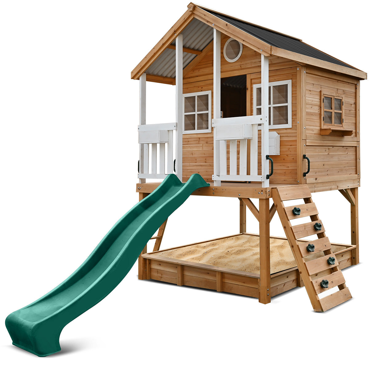 Lifespan Kids Winchester Cubby House (Elevated 1.2m) with 2.2m Slide (Green)