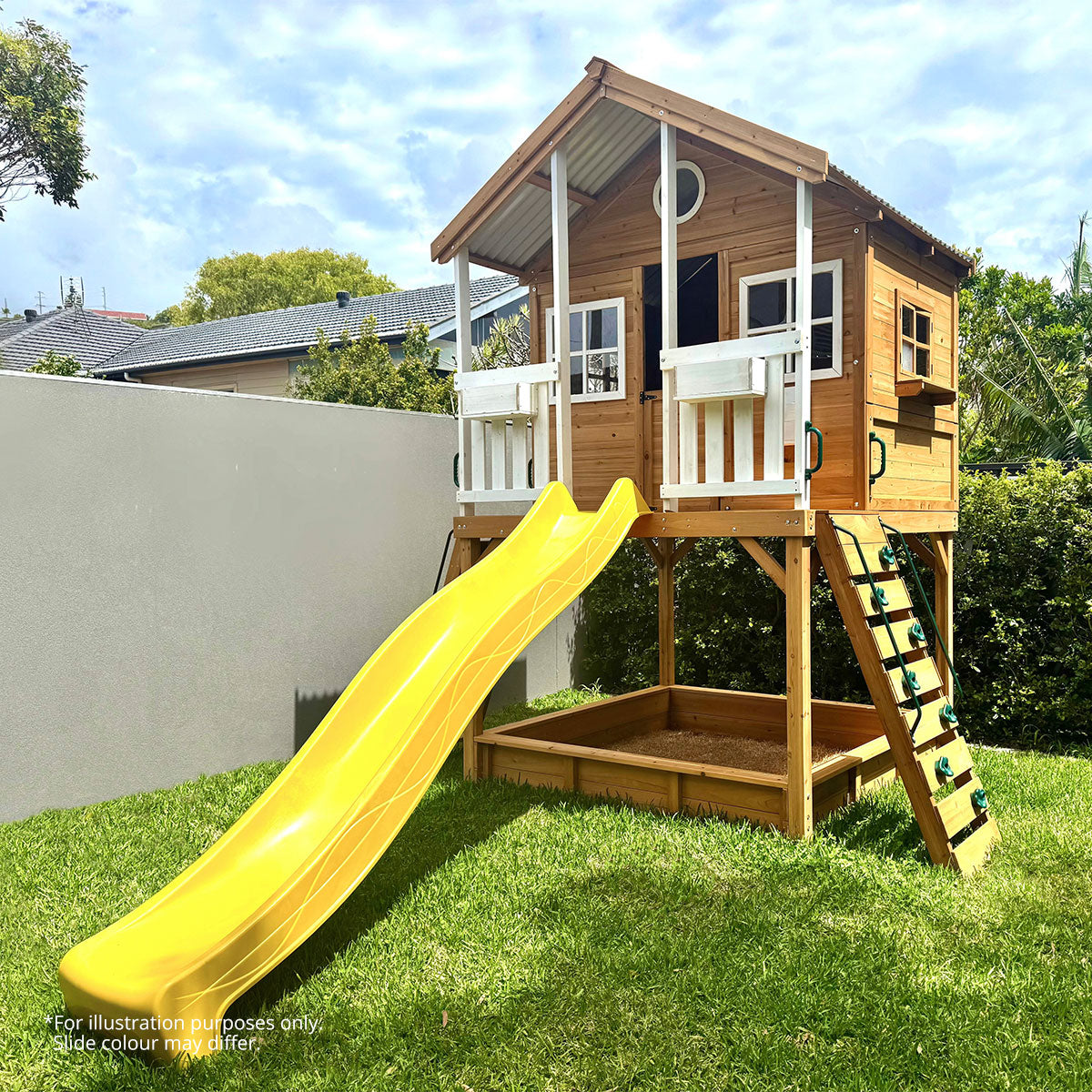 Lifespan Kids Winchester Cubby House (Elevated 1.2m) with 2.2m Slide (Pastel Green)