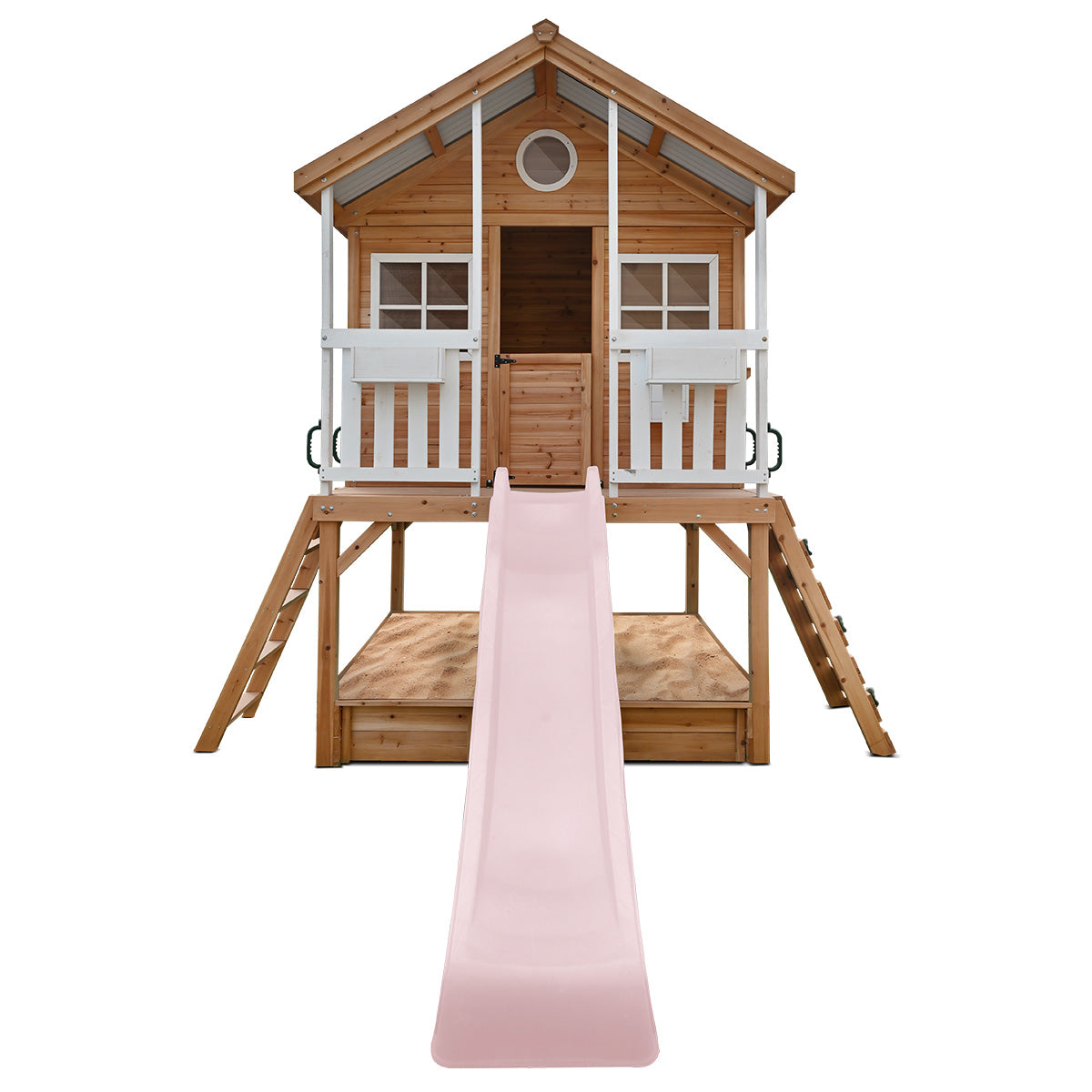 Lifespan Kids Winchester Cubby House (Elevated 1.2m) with 2.2m Slide (Pastel Pink)