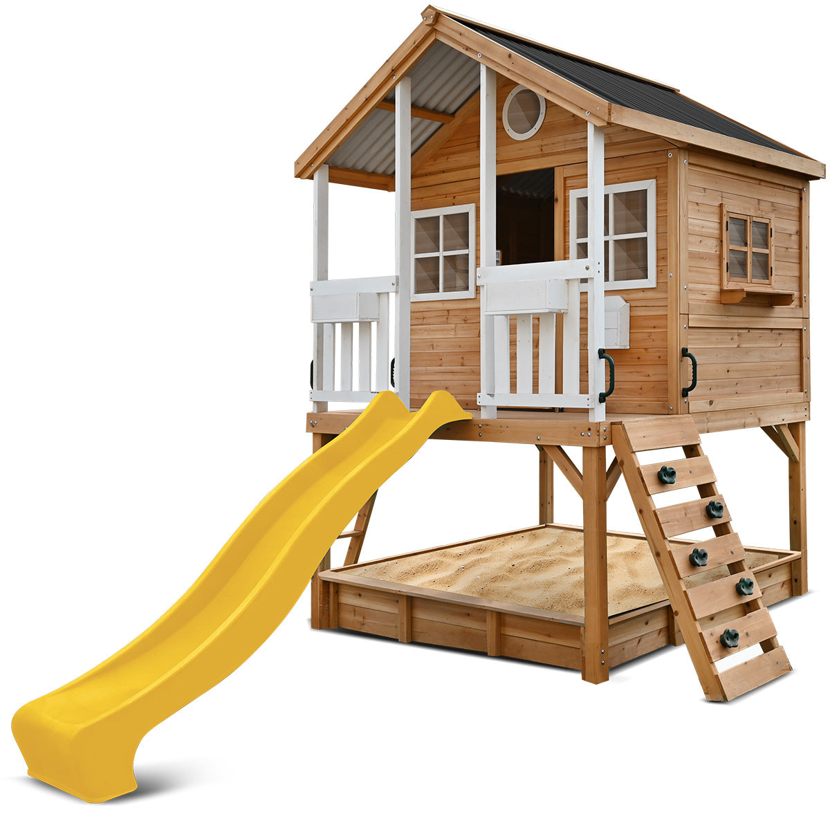Lifespan Kids Winchester Cubby House (Elevated 1.2m) with 2.2m Slide (Yellow)