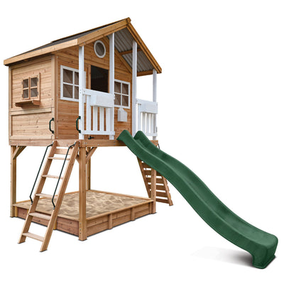 Lifespan Kids Winchester Cubby House (Elevated 1.45m) with 3.0m Slide (Green)