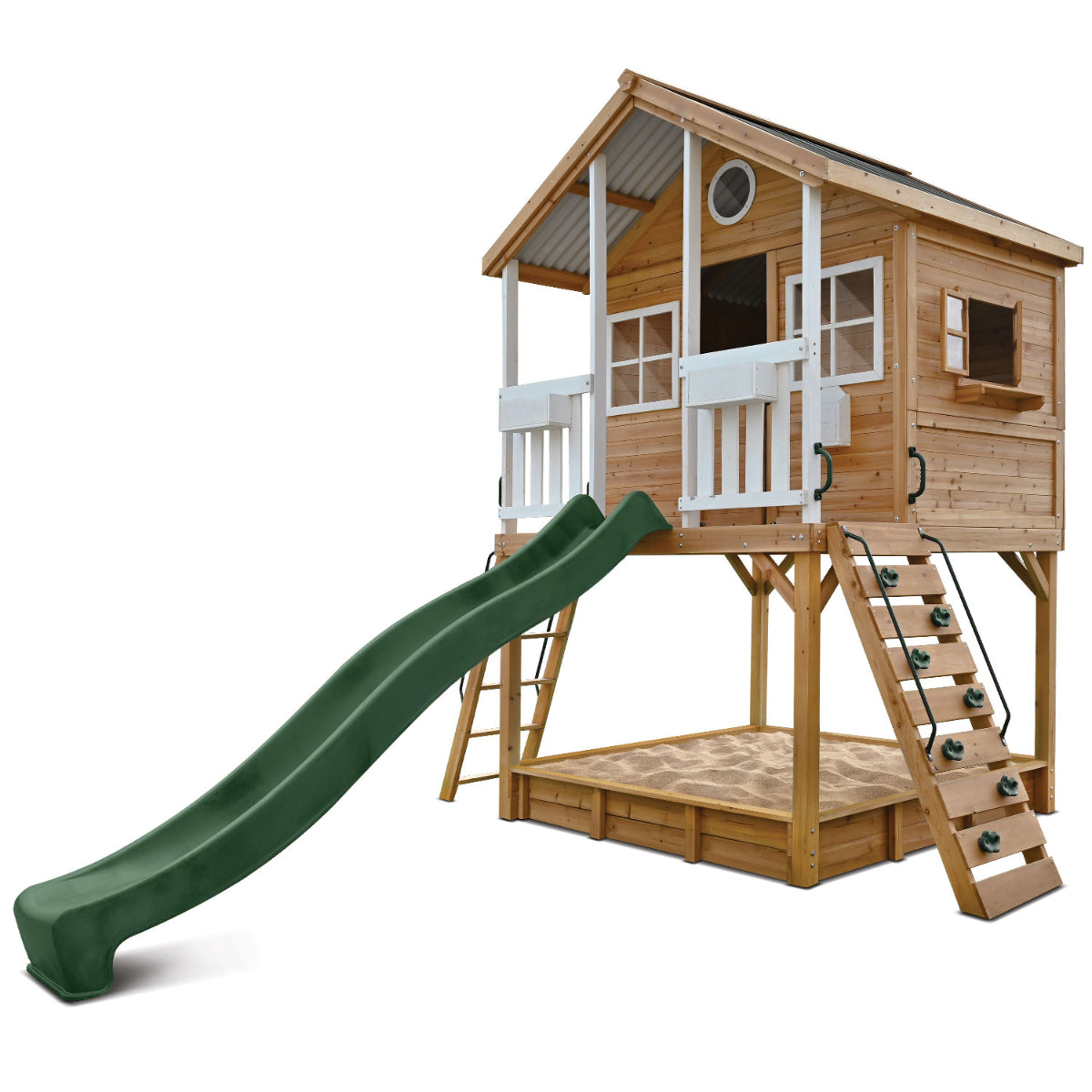 Lifespan Kids Winchester Cubby House (Elevated 1.45m) with 3.0m Slide (Green)