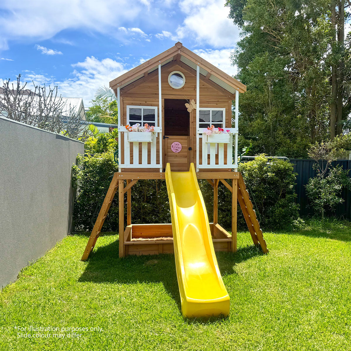 Lifespan Kids Winchester Cubby House (Elevated 1.45m) with 3.0m Slide (Pastel Blue)