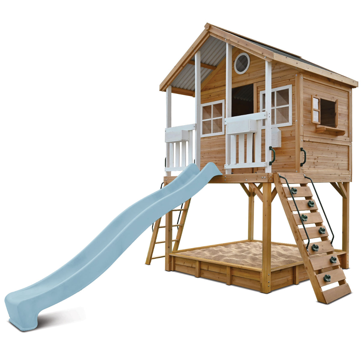 Lifespan Kids Winchester Cubby House (Elevated 1.45m) with 3.0m Slide (Pastel Blue)