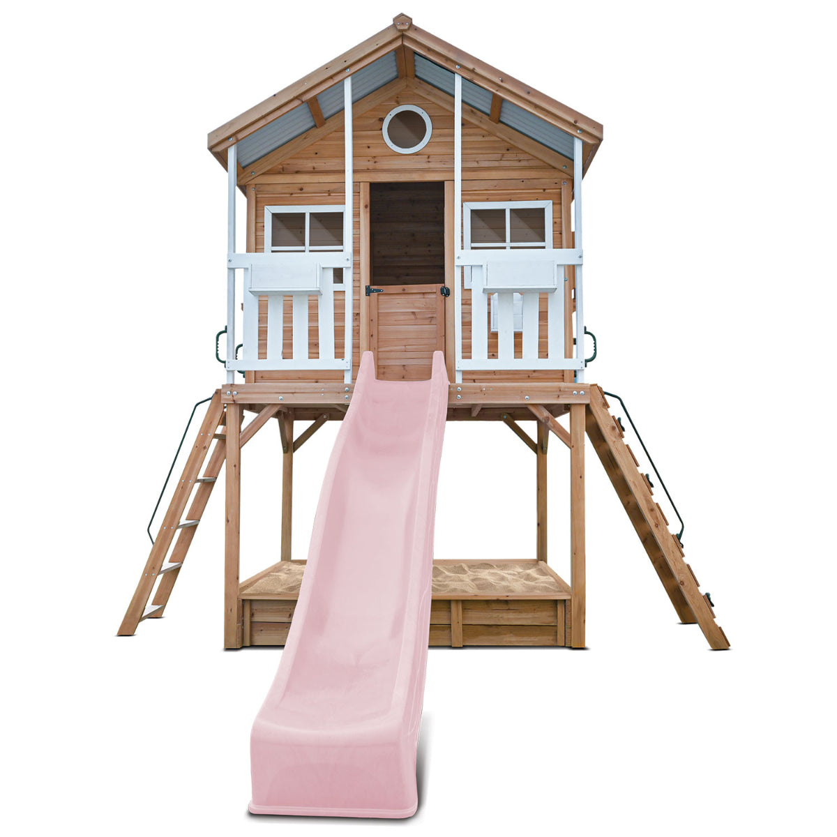 Lifespan Kids Winchester Cubby House (Elevated 1.45m) with 3.0m Slide (Pastel Pink)