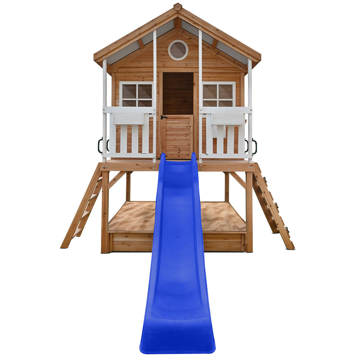 Winchester Cubby House with 1.2m Elevation Platform and 2.2m Blue Slide