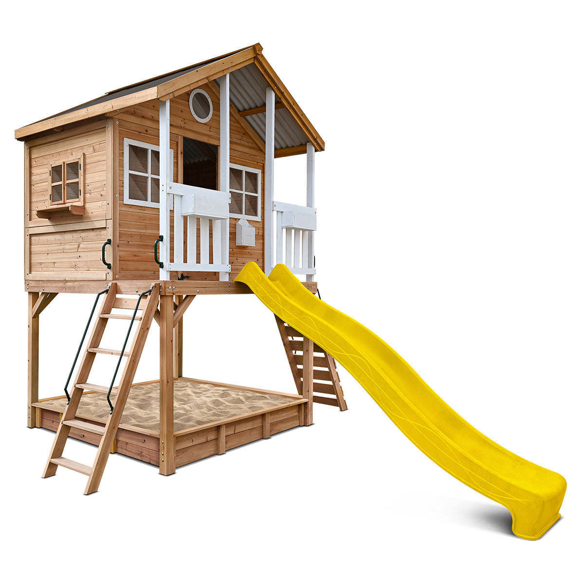 Winchester Cubby House with 1.45m Elevation Platform and 3m Yellow Slide