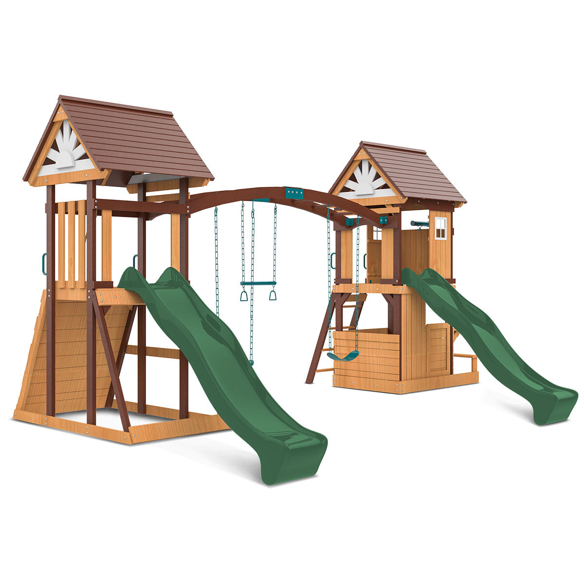 Armadale Swing Set & Playground with Two 2.2m Slide (Green)