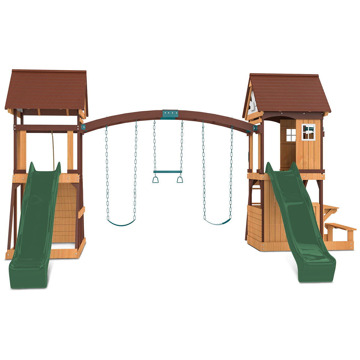 Armadale Swing Set & Playground with Two 2.2m Slide (Green)
