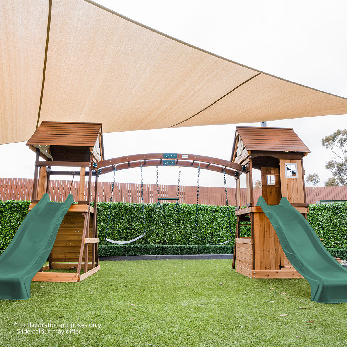 Armadale Swing Set & Playground with Two 2.2m Slide (Green)