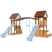 Armadale Swing Set & Playground with Two 2.2m Slide (Pastel Blue)