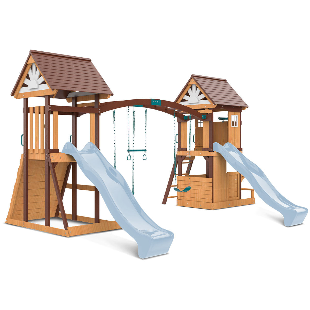 Armadale Swing Set & Playground with Two 2.2m Slide (Pastel Blue)