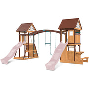 Armadale Swing Set & Playground with Two 2.2m Slide (Pastel Pink)