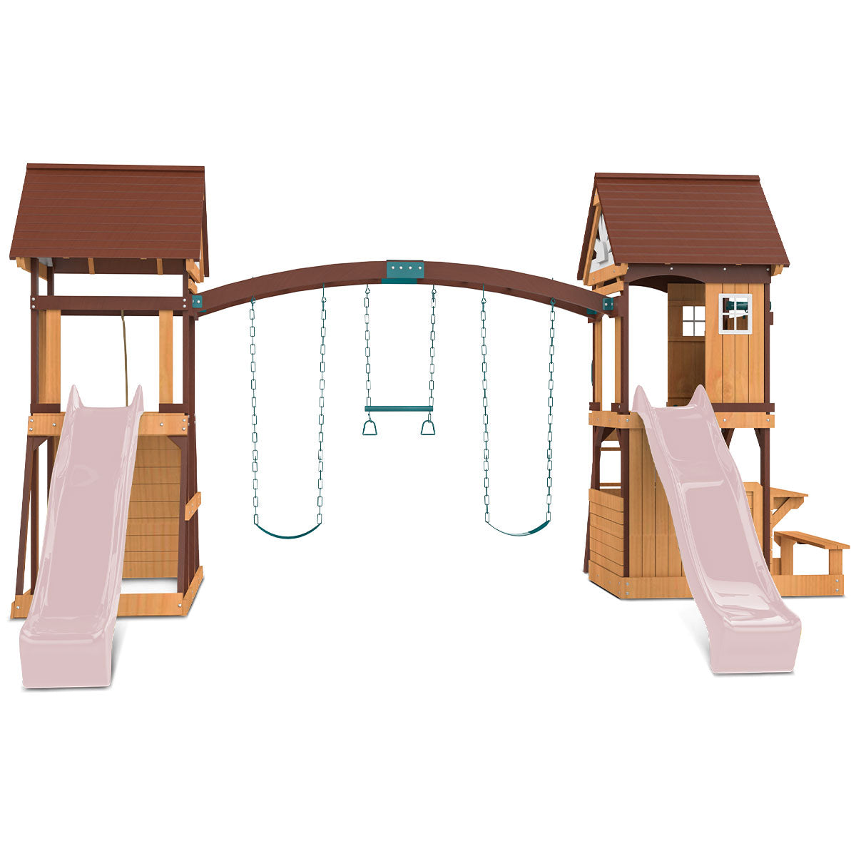 Armadale Swing Set & Playground with Two 2.2m Slide (Pastel Pink)