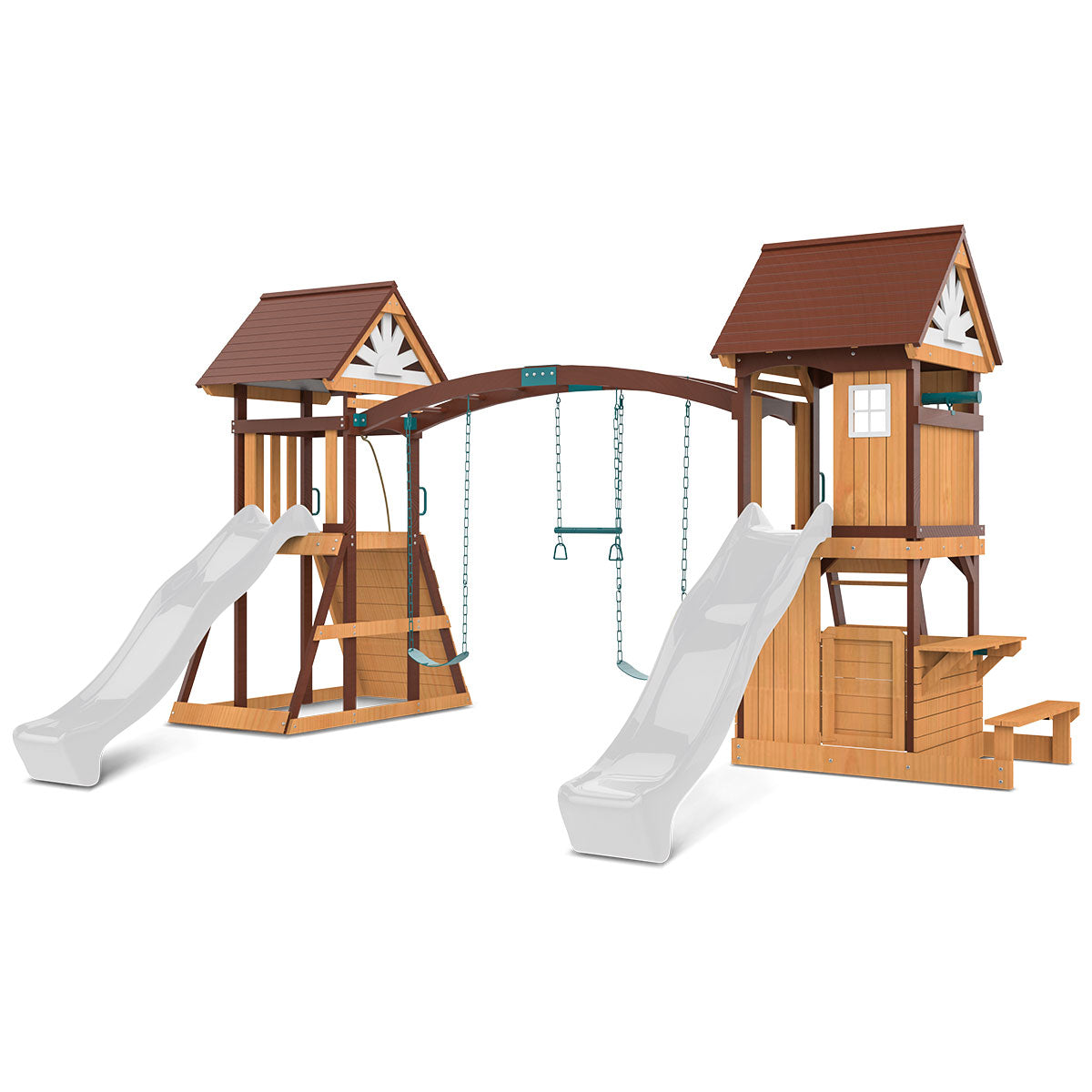Armadale Swing Set & Playground with Two 2.2m Slide (White)