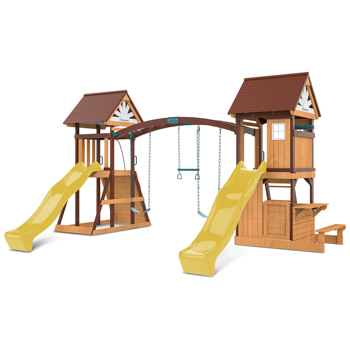 Armadale Swing Set & Playground with Two 2.2m Slide (Yellow)