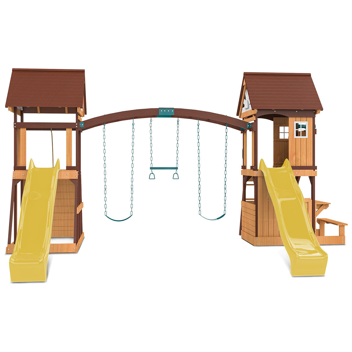 Armadale Swing Set & Playground with Two 2.2m Slide (Yellow)