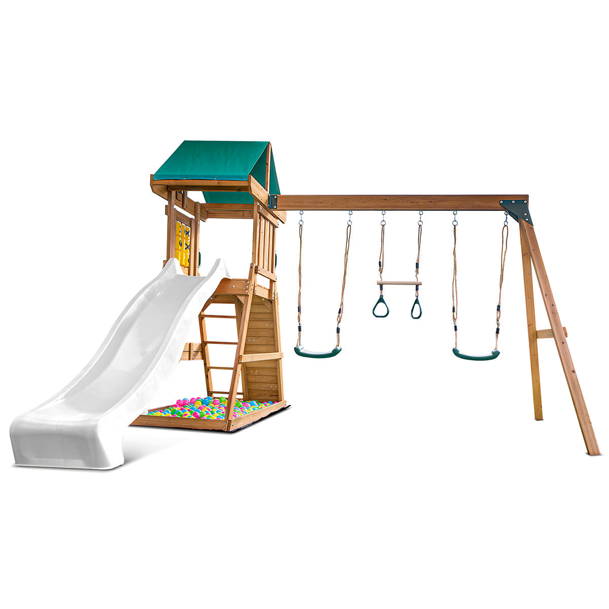 Birmingham Swing Set & Playground with 2.2m Slide (White)