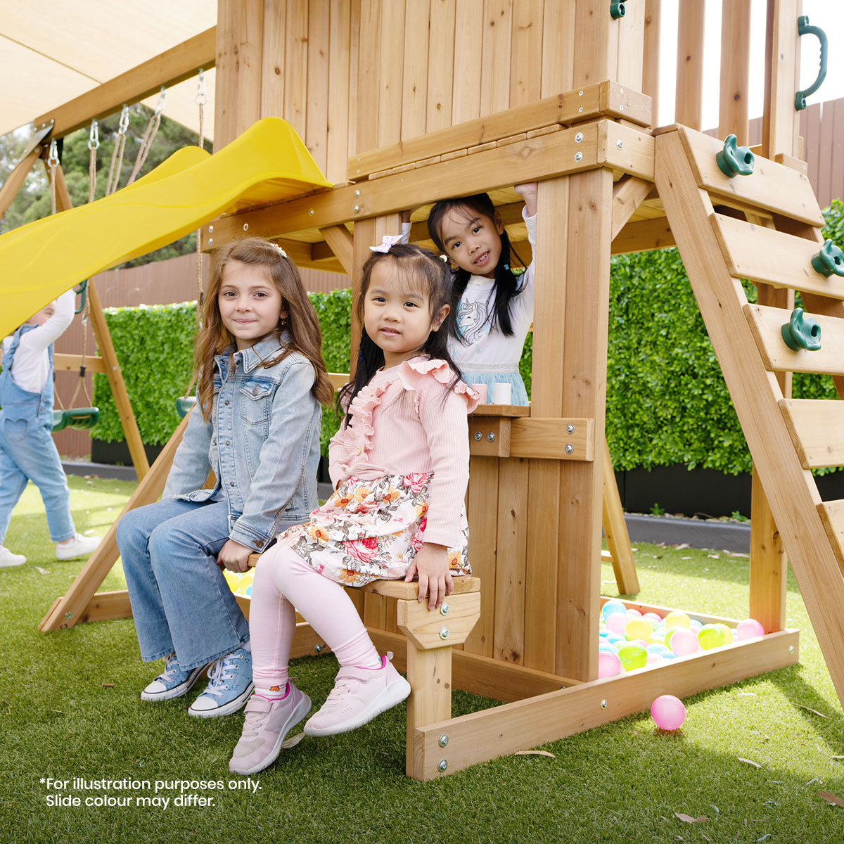 Lifespan Kids Carindale Swing Set & Play Centre with 2.2m Slide (Green)