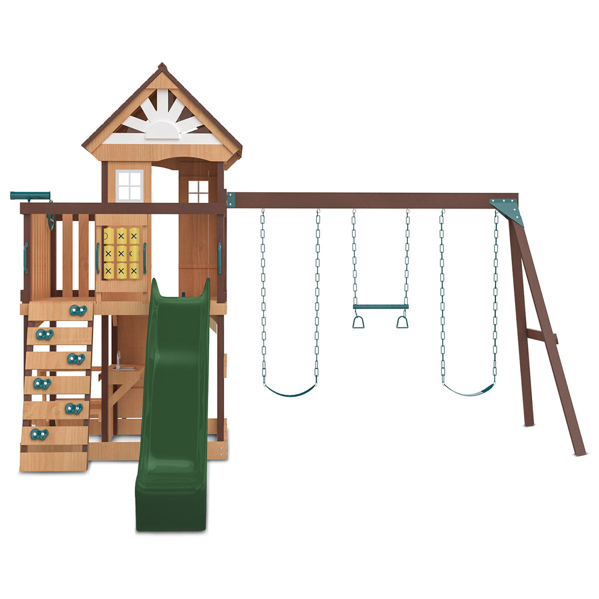 Lifespan Kids Coventry Swing Set & Play Centre with 2.2m Slide (Green)