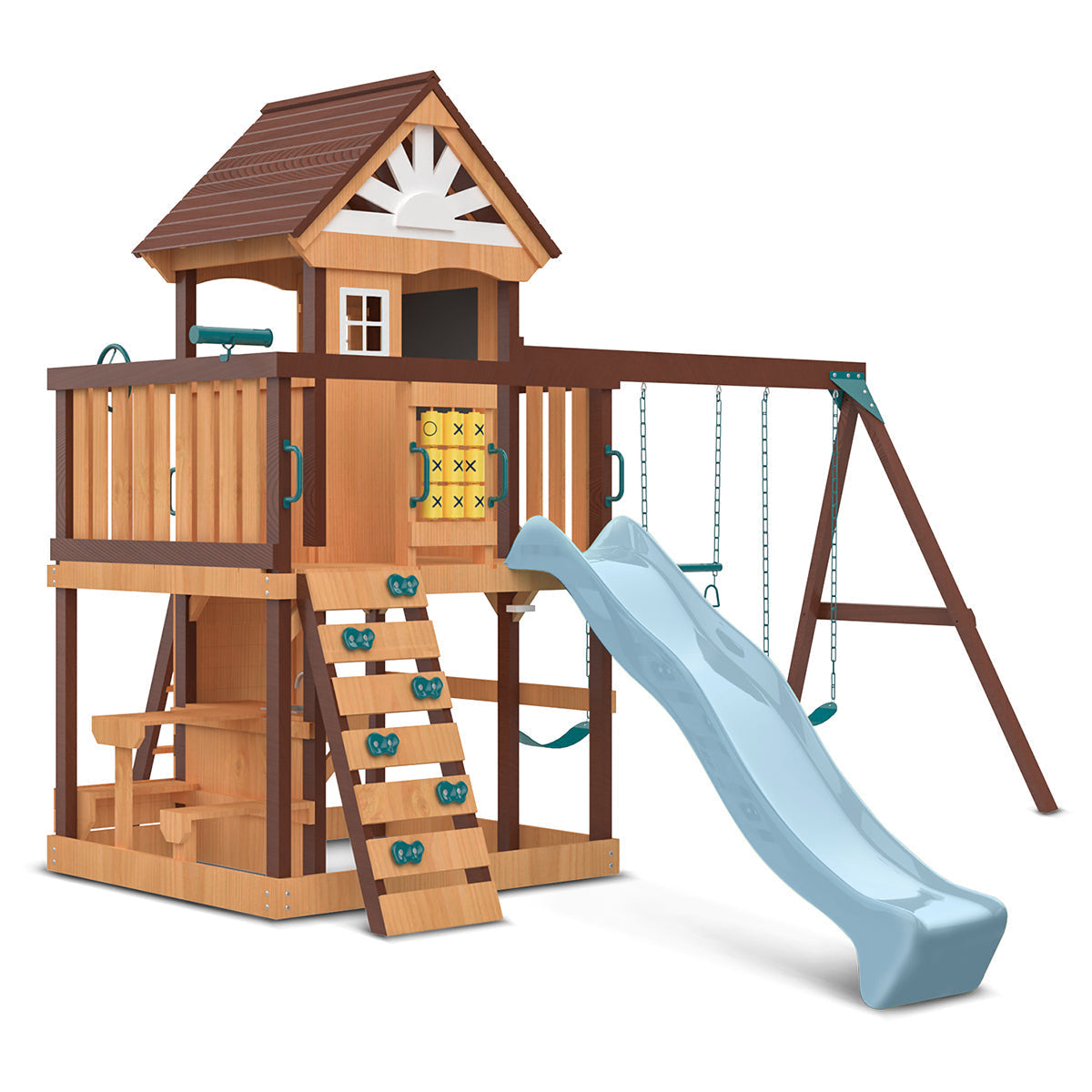 Lifespan Kids Coventry Swing Set & Play Centre with 2.2m Slide (Pastel Blue)