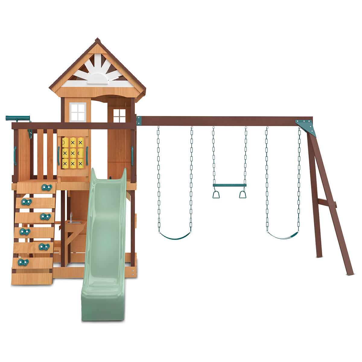 Lifespan Kids Coventry Swing Set & Play Centre with 2.2m Slide (Pastel Green)