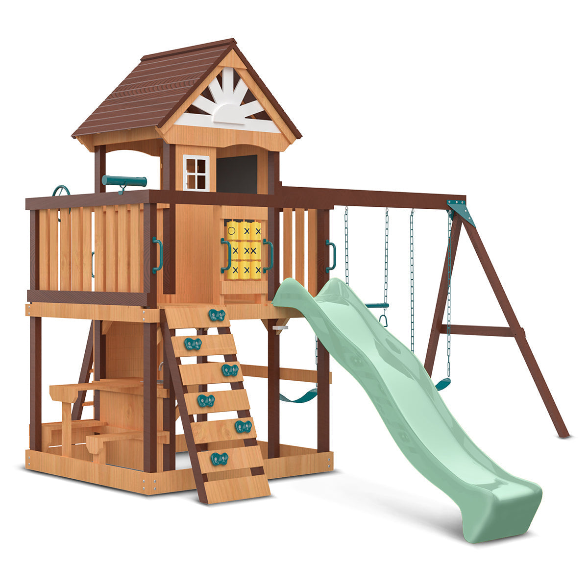 Lifespan Kids Coventry Swing Set & Play Centre with 2.2m Slide (Pastel Green)