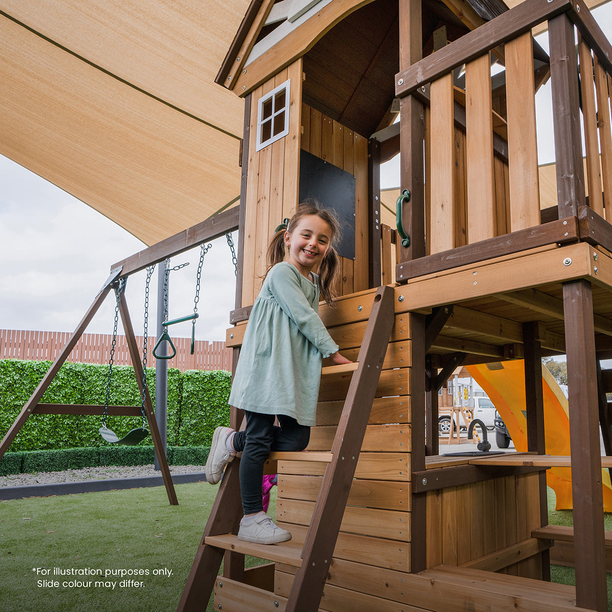 Lifespan Kids Coventry Swing Set & Play Centre with 2.2m Slide (Pastel Green)