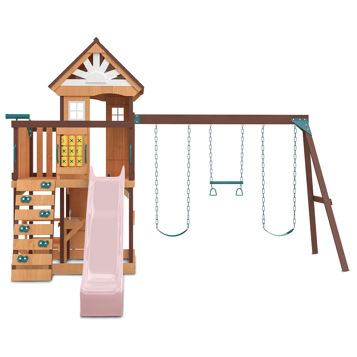 Lifespan Kids Coventry Swing Set & Play Centre with 2.2m Slide (Pastel Pink)