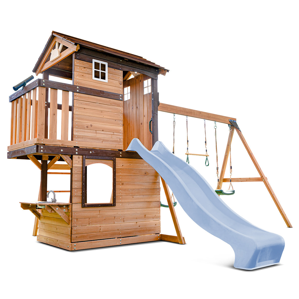Lifespan Kids Darlington Swing Set & Play Centre with 2.2m Slide (Pastel Blue)