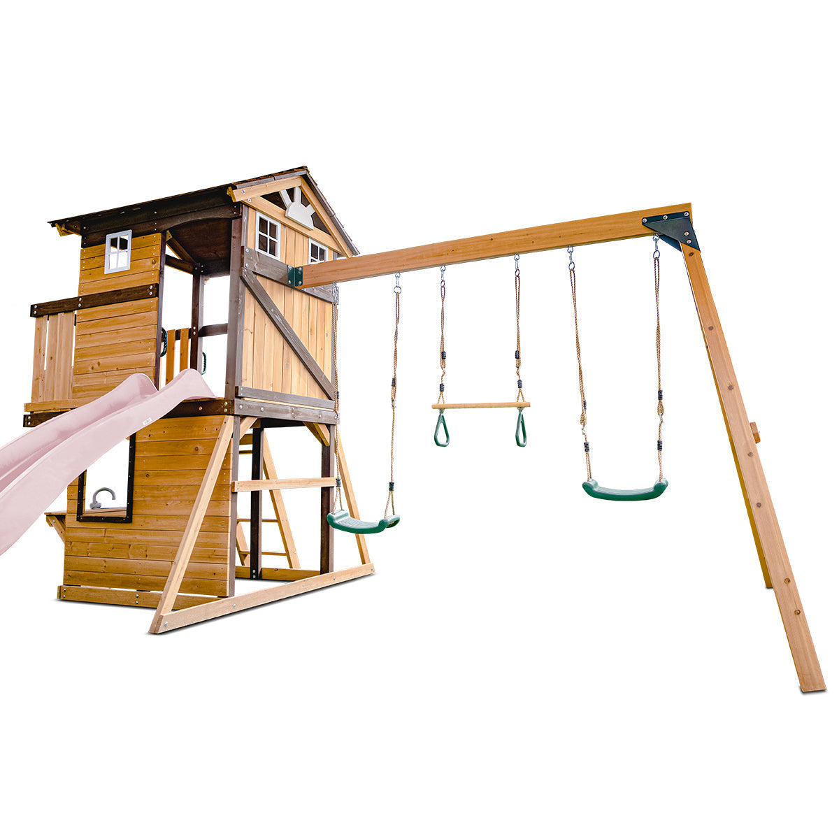 Lifespan Kids Darlington Swing Set & Play Centre with 2.2m Slide (Pastel Pink)
