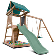 Greenvale Play Centre with 1.8m Pastel Green Slide