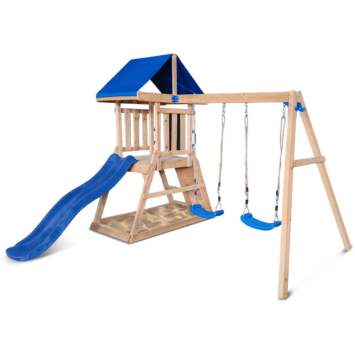 Lifespan Kids Hazelbrook Swing Set & Play Centre with 1.8m Slide (Blue)
