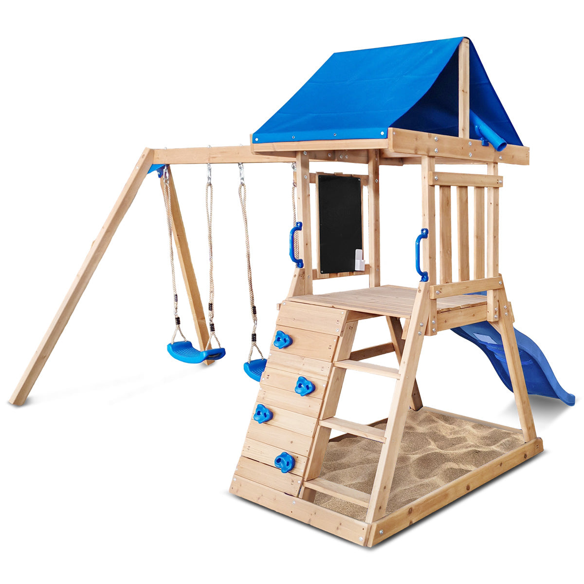 Lifespan Kids Hazelbrook Swing Set & Play Centre with 1.8m Slide (Blue)