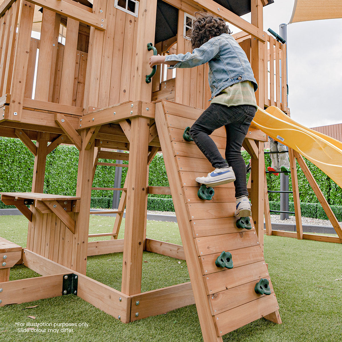 Lifespan Kids Kensington Swing Set, Monkey Bars & Play Centre with 2.2m Slide (Pastel Green)