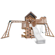 Lifespan Kids Kensington Swing Set, Monkey Bars & Play Centre with 2.2m Slide (White)