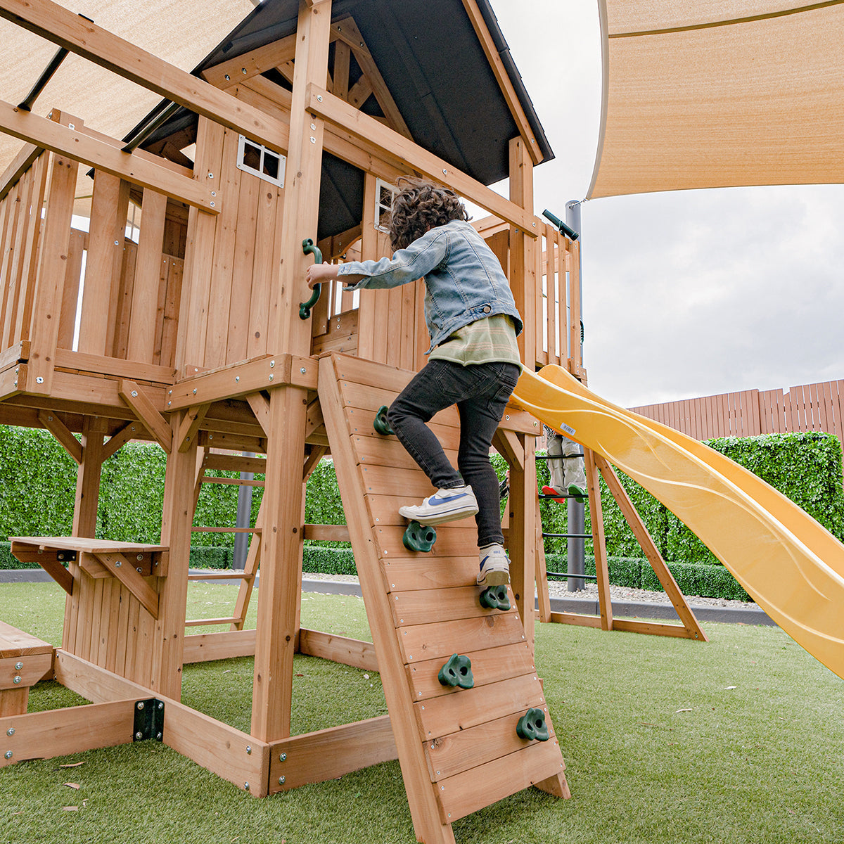 Lifespan Kids Kensington Swing Set, Monkey Bars & Play Centre with 2.2m Slide (Yellow)